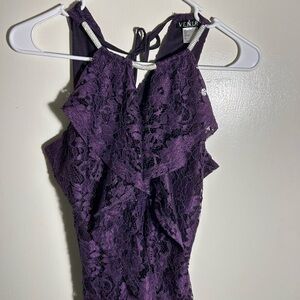 VENUS Purple Lace Halter Top